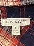 Olivia Grey 100% Rayon Plaid Blue Long Sleeve Button-Down Shirt Size M - photo 7
