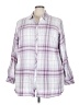 Croft & Barrow Plaid Purple 3/4 Sleeve Button-Down Shirt Size 3X - photo 1