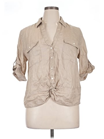 INC International Concepts 3/4 Sleeve Button-Down Shirt (view 1)