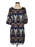 Blue Rain 100% Polyester Print Blue Casual Dress Size S - photo 1