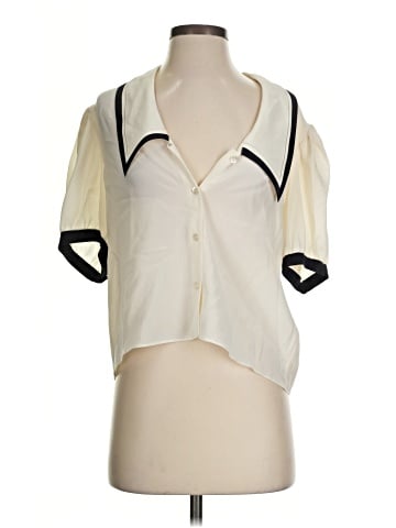 FRAME Short Sleeve Silk Top (view 1)