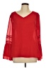 Rose + Olive Red Long Sleeve Blouse Size L - photo 1