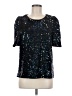 CeCe 100% Polyester Black Short Sleeve T-Shirt Size L - photo 1