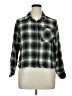Time and Tru Plaid Gray Long Sleeve Button-Down Shirt Size L - photo 1