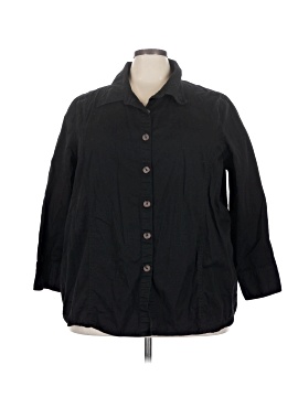 Ulla Popken 3/4 Sleeve Button Down Shirt