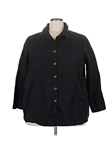 Ulla Popken 3/4 Sleeve Button-Down Shirt (view 1)