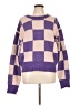 Double Zero Checkered-gingham Purple Pullover Sweater Size L - photo 1