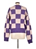 Double Zero Checkered-gingham Purple Pullover Sweater Size L - photo 2