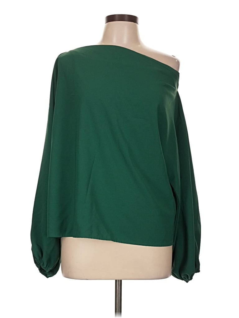 Pre-owned Emery Rose Long Sleeve Blouse In Green