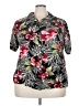 White Stag 100% Rayon Tropical Black Short Sleeve Blouse Size 22 - photo 1
