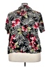 White Stag 100% Rayon Tropical Black Short Sleeve Blouse Size 22 - photo 2