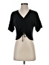 FRAME 100% Linen Black Short Sleeve T-Shirt Size XS - photo 1