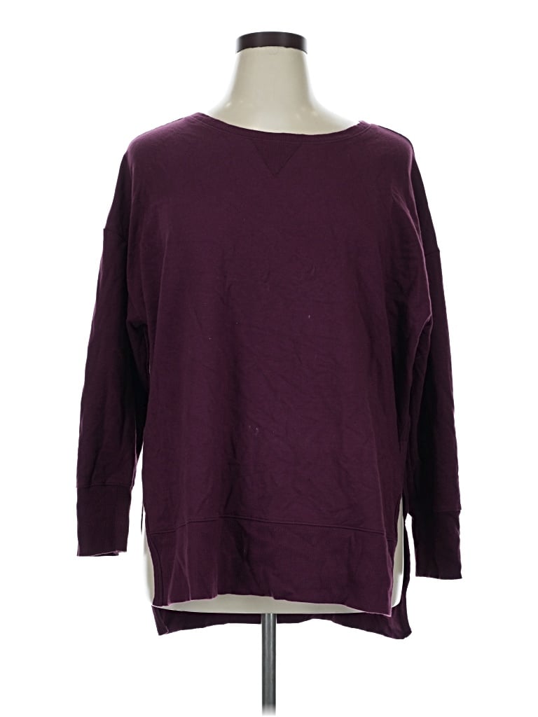 Pre-owned Terra & Sky Pullover Sweater In Burgundy