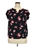 41Hawthorn Floral Black Short Sleeve Blouse Size XXL - photo 1