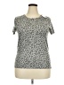 Zoe+Liv Animal Print Gray Short Sleeve Top Size XXL - photo 1