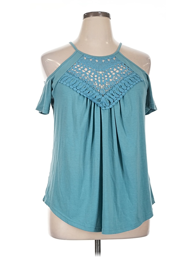 Pre-owned Unbranded Tank Top Teal Halter Neckline Tops