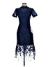 TS Couture 100% Polyester Floral Blue Cocktail Dress Size S (estimated) - photo 1
