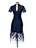 TS Couture 100% Polyester Floral Blue Cocktail Dress Size S (estimated) - photo 2