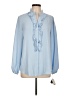 Bar III 100% Polyester Blue Long Sleeve Blouse Size L - photo 1