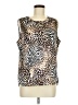 Anne Klein Animal Print Brown Sleeveless Blouse Size M - photo 1