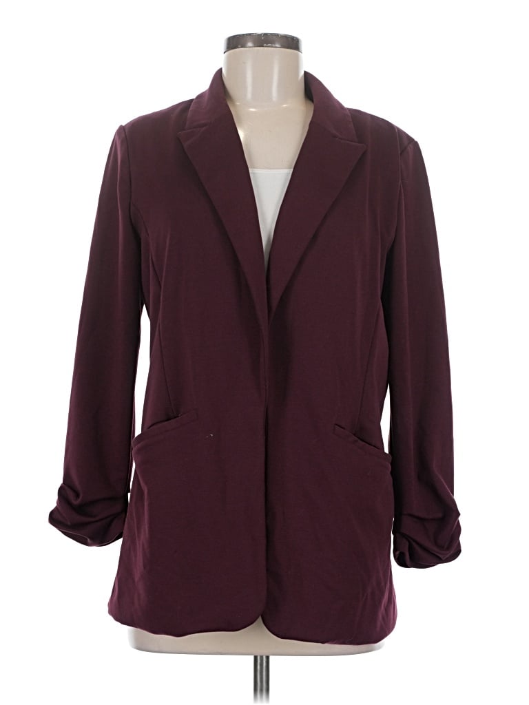 Pre-owned Nine West Blazer Jacket In Burgundy