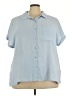 Preswick & Moore 100% Polyester Blue Short Sleeve Blouse Size 3X - photo 1
