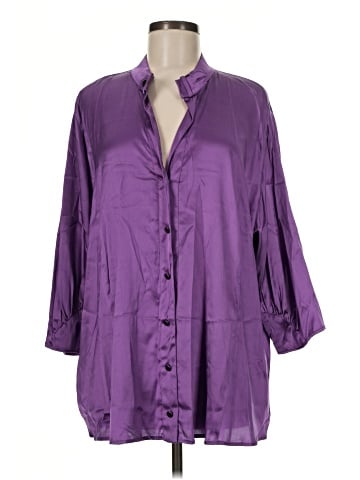 Marina Rinaldi 3/4 Sleeve Silk Top (view 1)