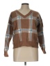 Max Studio Plaid Brown Pullover Sweater Size L - photo 1