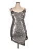 Lulus 100% Polyester Metallic Solid Silver Cocktail Dress Size XL - photo 1