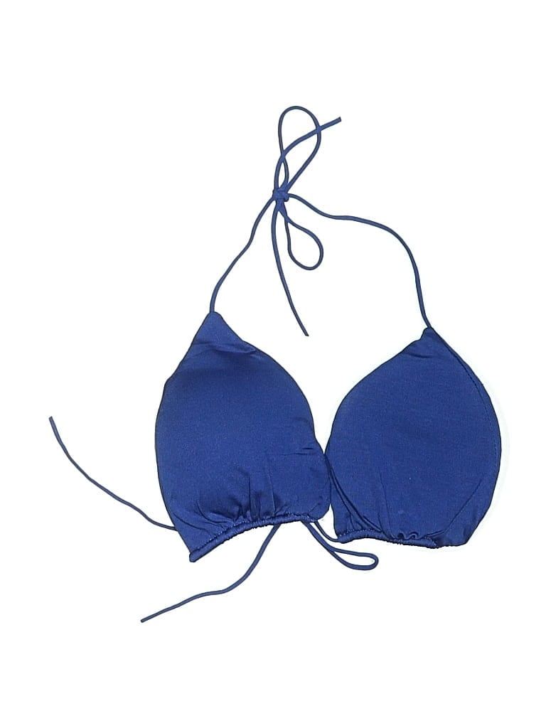Pre-owned Tyr Swimsuit Top Blue Solid Pattern Swimwear