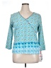 Ruby Rd. Blue 3/4 Sleeve T-Shirt Size XL - photo 1