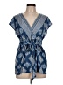 Weekend Suzanne Betro 100% Polyester Blue Short Sleeve Blouse Size L - photo 1