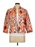 Chico's Print Orange Jacket Size Lg (2) - photo 1