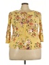 Papermoon Floral Yellow 3/4 Sleeve Blouse Size XXL - photo 1