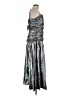 La Maise Studio 100% Polyester Metallic Silver Cocktail Dress Size L - photo 4
