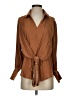 On Twelfth Brown Long Sleeve Blouse Size S - photo 1