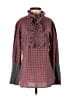 Billy Reid Houndstooth Red Long Sleeve Blouse Size 10 - photo 1