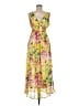 Chaudry 100% Polyester Tropical Yellow Cocktail Dress Size M - photo 1