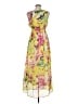 Chaudry 100% Polyester Tropical Yellow Cocktail Dress Size M - photo 2