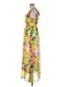 Chaudry 100% Polyester Tropical Yellow Cocktail Dress Size M - photo 5
