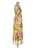 Chaudry 100% Polyester Tropical Yellow Cocktail Dress Size M - photo 4