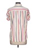 Alexander Jordan 100% Rayon Stripes Pink Short Sleeve Blouse Size L - photo 2