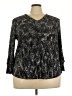 Chico's 100% Polyester Black 3/4 Sleeve Top Size XXL (4) - photo 1