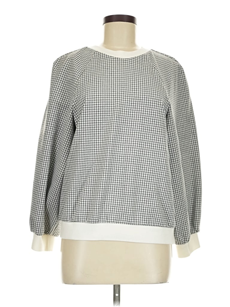 Pre-owned Lela Rose Long Sleeve T-shirt In Silver