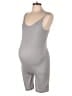 Gap - Maternity Solid Gray Romper Size Lg Maternity - photo 1