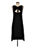 Peach Solid Black Casual Dress Size M - photo 2