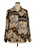 Simplee 100% Polyester Animal Print Gold Long Sleeve Blouse Size 18 - photo 1