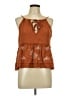 Shyanne 100% Rayon Brown Sleeveless Blouse Size L - photo 1