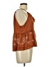 Shyanne 100% Rayon Brown Sleeveless Blouse Size L - photo 4
