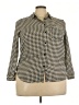Who What Wear 100% Polyester Houndstooth Ivory 3/4 Sleeve Blouse Size XXL - photo 1